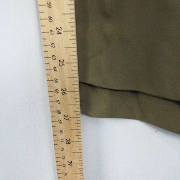 Aday Women's Cropped Pants L Brown High Waist Pull On Slim Leg Travel Casual 322 - Picture 9 of 10